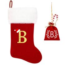 Meias de Natal Eoocan Monogram 50cm Red Velvet