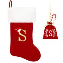 Meias de Natal Eoocan Monogram 50cm Red Velvet