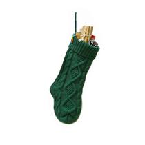 Meias de Natal Meiosuns Cable Knit Green 45 cm, pacote com 1 Meias de Natal Meiosuns Cable Knit Green 45 cm, pacote com 1