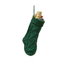 Meias de Natal meiosuns Malhação de Malha Decorações De Natal Goodie Bags Gift Lareira Xmas Tree Stocking Ornamentos para Amigos da Família de Férias (Verde, Comprimento 18",Pacote de 1)