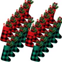 Meias de Natal Skylety - Xadrez Buffalo Plaid - 24 Unidades (21cm)