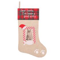 Meias de Natal Tokforty Burlap Pet 50cm com moldura para fotos Meias de Natal Tokforty Burlap Pet 50cm com moldura para fotos