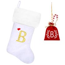 Meias de Natal Tokforty White Velvet 50 cm com punho de pelúcia