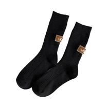 Meias De Neve De Veludo Quente E Espesso, Estilo Mid-Tube, Tendência Outono Inverno, Com Detalhe De