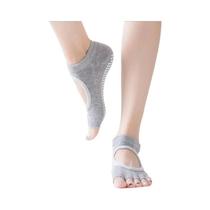 Meias De Pilates E Yoga Femininas Antiderrapantes Com Cinco Dedos, Sem Calcanhar, Respiráveis, Para