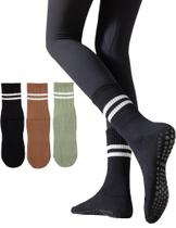 Meias de pilates femininas Irisbear, antiderrapantes, barra de ioga, pacote com 3 Meias de pilates femininas Irisbear, antiderrapantes, barra de ioga, pacote com 3