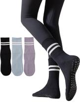 Meias de Pilates Irisbear para mulheres, antiderrapantes, ioga, pacote com 3 Meias de Pilates Irisbear para mulheres, antiderrapantes, ioga, pacote com 3
