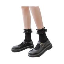 Meias de Renda Japonesa Lolita - Meias Tubo Médias para Senhoras (1 Par)