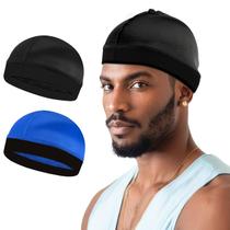 Meias de Seda Wave Cap Durala para Homens - 2 Peças (Azul e Preta)