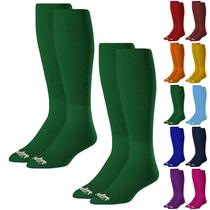 Meias de softbol de beisebol Rawlings, 2 pares, verde escuro médio