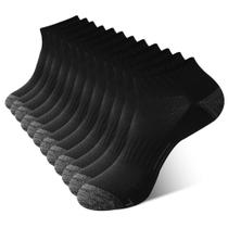 Meias de tornozelo BAMBOO COOL masculinas, atléticas, decotadas, pacote com 6 unidades, pretas