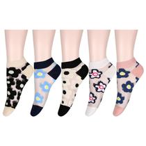 Meias de tornozelo Benefeet Sox Sheer de renda de nylon para mulheres, tamanho 5-8, pacote com 5