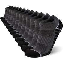 Meias de tornozelo COOVAN Athletic Running, almofadadas para homens, pacote com 12