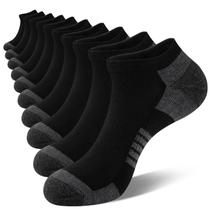 Meias de tornozelo COOVAN para homens, 10 pares de almofada confortável de corte baixo