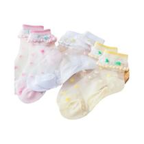 Meias De Tornozelo De Renda Respirável Para Meninas, 5 Pares, Algodão Macio, Verão, Crianças De 1 a Meias De Tornozelo De Renda Respirável Para Meninas, 5 Pares, Algodão Macio, Verão, Crianças De 1 a
