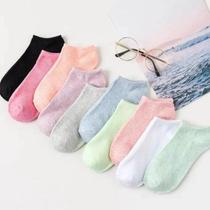 Meias De Tornozelo Em Malha Respirável Coloridas, 10 Pares, Finas E Casuais Para Mulheres, Meias De