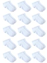 Meias de tornozelo infantis Cooraby, pacote com 15, meia almofada, corte baixo Meias de tornozelo infantis Cooraby, pacote com 15, meia almofada, corte baixo
