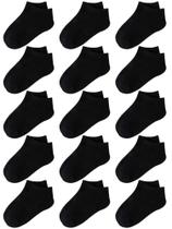 Meias de tornozelo infantis Cooraby, pacote com 15, meia almofada, corte baixo