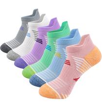 Meias de tornozelo J.WMEET femininas acolchoadas, pacote com 6 Meias de tornozelo J.WMEET femininas acolchoadas, pacote com 6