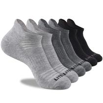 Meias de tornozelo LITERRA masculinas, pacote com 6 unidades, decotadas, almofadadas para corrida Meias de tornozelo LITERRA masculinas, pacote com 6 unidades, decotadas, almofadadas para corrida
