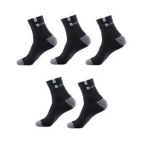 Meias de Tornozelo Masculinas de Fibra de Bambu - 5 Pares Respiráveis, Absorventes e Desodorantes