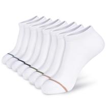 Meias de tornozelo MONFOOT, algodão, decotadas, brancas, 8 pares para mulheres e homens