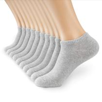 Meias de tornozelo MONFOOT de algodão fino, corte baixo, 10 pares, cinza Meias de tornozelo MONFOOT de algodão fino, corte baixo, 10 pares, cinza