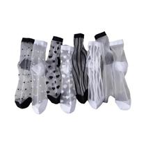 Meias De Tule Transparente Ultra-finas Para Mulheres, 4 Pares, Moda Verão Meias De Tule Transparente Ultra-finas Para Mulheres, 4 Pares, Moda Verão