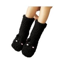 Meias De Veludo Coral Para Mulheres, Meias De Dormir Para Outono E Inverno, Pantufas Para Casa,