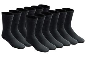 Meias Dickies All Purpose Cushion Crew Men, pretas, 12 pares