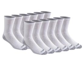 Meias Dickies Dri-tech Moisture Control Mid-Crew brancas 12 pares Meias Dickies Dri-tech Moisture Control Mid-Crew brancas 12 pares
