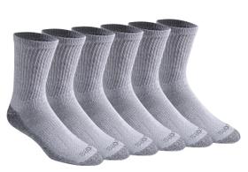 Meias Dickies Dri-Tech Moisture Control Mid-Crew Grey (6 pares) Meias Dickies Dri-Tech Moisture Control Mid-Crew Grey (6 pares)