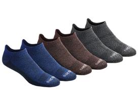 Meias Dickies Dri-Tech Moisture Control No Show, 6 pares de meias marrons Meias Dickies Dri-Tech Moisture Control No Show, 6 pares de meias marrons