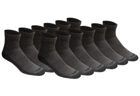 Meias Dickies Dri-Tech Moisture Control Quarter Masculinas, 12 pares Meias Dickies Dri-Tech Moisture Control Quarter Masculinas, 12 pares