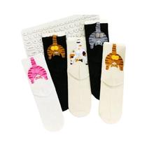 Meias Divertidas Com Estampa De Gato Para Mulheres E Meninas, Confortáveis, De Tubo Médio, Pacote