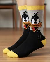 Meias Divertidas Personagem Patolino Algodão Premium Cano Alto Adulto Envio Imediato