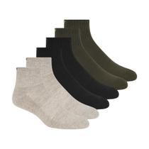 Meias DKNY Masculinas Pacote com 6 Pares Cano Médio Bege Tamanho 10-13