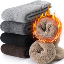 Meias EBMORE Merino Wool para homens, térmico de inverno, pacote com 5