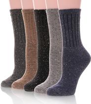 Meias EBMORE Merino Wool para mulheres, térmicas de inverno, 5 pares