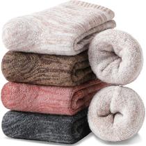 Meias EBMORE Merino Wool Thermal Warm para mulheres e homens, 4 pares