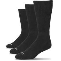 Meias esportivas cano médio XXL para homem, tamanho 15-18, pretas, kit com 3 pares