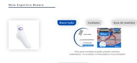 Meias Esportivas Com Desenho Variados Na Cor Branca Em Algodão e Poliamida