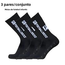 Meias Esportivas Juvenis, 3 Pares, Respiráveis, Antiderrapantes, Com Aderência De Silicone, Para