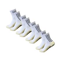 Meias Esportivas Masculinas De Cano Médio Respiráveis Antiderrapantes 4 Pares Com Pontos De Silicone