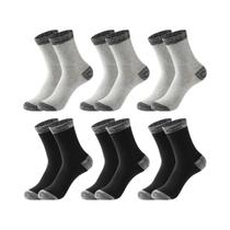 Meias Esportivas Masculinas Pretas De Algodão, 6 Pares, Quentes, Longas, Para Caminhada, Corrida E Meias Esportivas Masculinas Pretas De Algodão, 6 Pares, Quentes, Longas, Para Caminhada, Corrida E