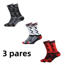 Meias Esportivas Respiráveis Confortáveis Masculinas 3 Pares Para Corrida De Mountain Bike