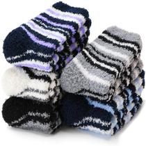 Meias felpudas EBMORE Fluffy Warm Winter, antiderrapantes para homens e mulheres