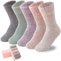 Meias felpudas SISOSOCK para mulheres Cozy Soft Warm, pacote com 5 unidades de inverno