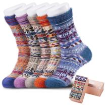 Meias felpudas SISOSOCK para mulheres Cozy Soft Warm, pacote com 5 unidades de inverno
