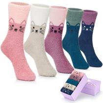 Meias felpudas SISOSOCK para mulheres Cozy Soft Warm, pacote com 5 unidades de inverno